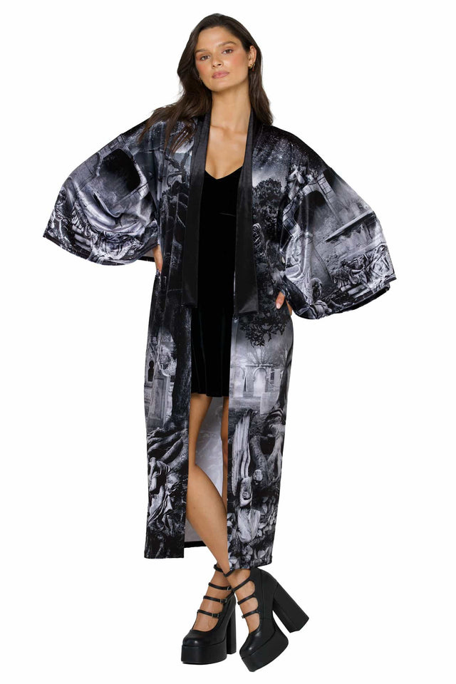 Necropolis Velvet Swan Kimono