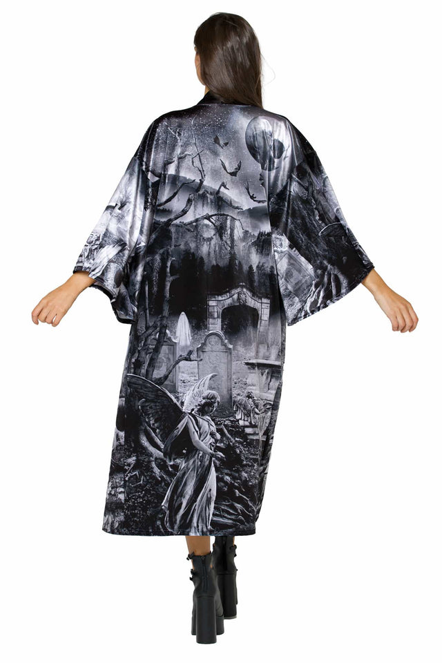 Necropolis Velvet Swan Kimono