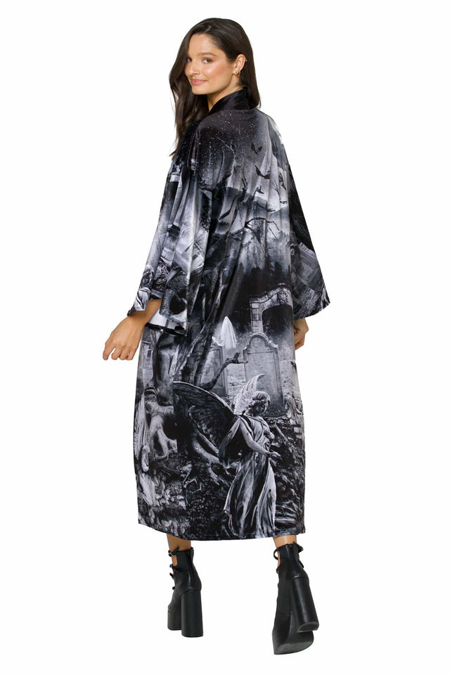 Necropolis Velvet Swan Kimono