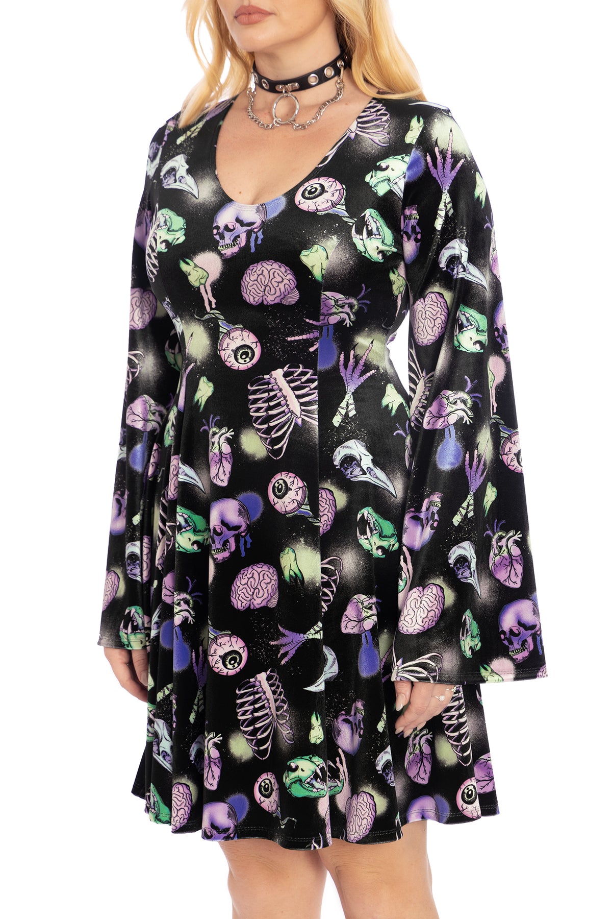 Neonatomy Velvet Flare Evil Longline Dress - Limited – BlackMilk Clothing