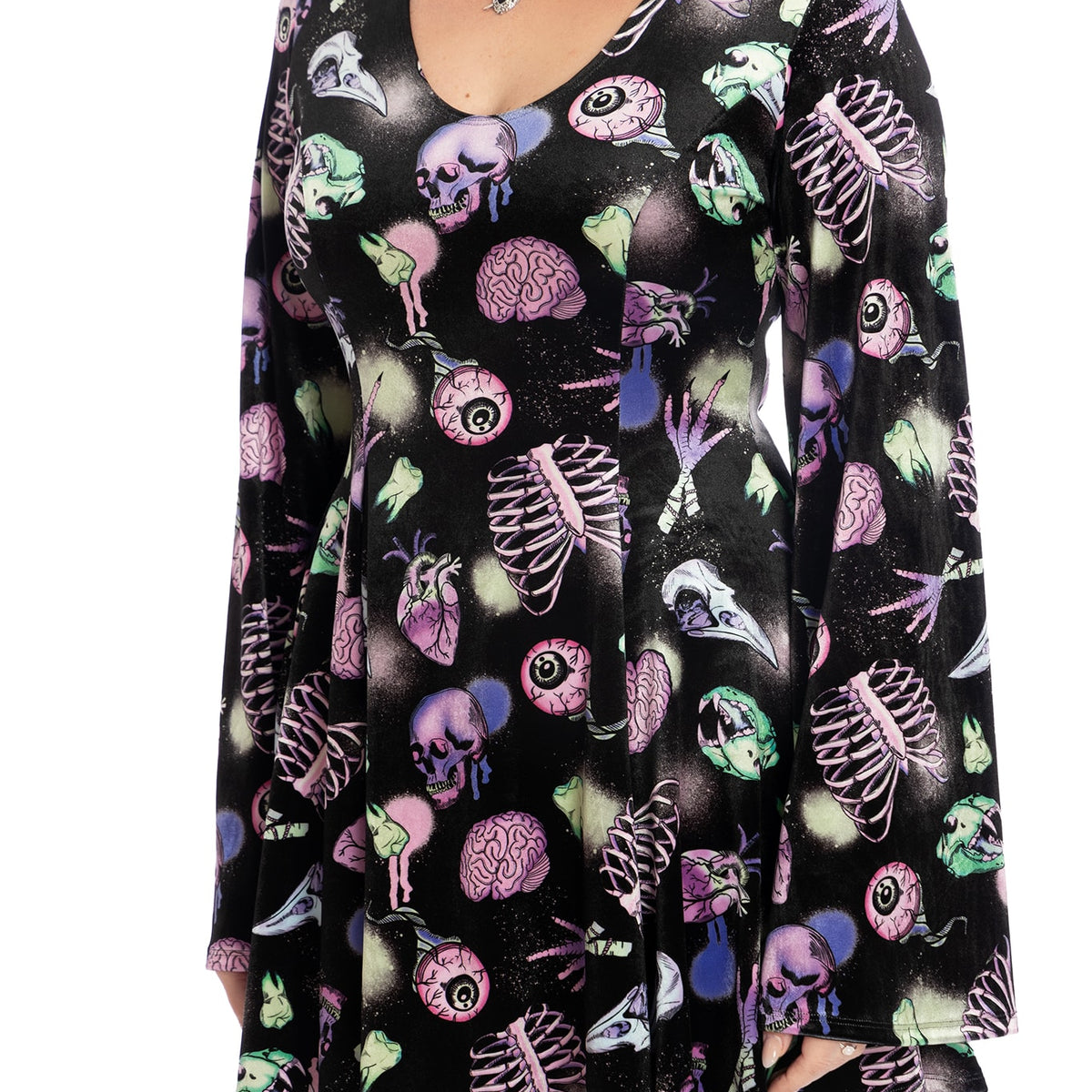Neonatomy Velvet Flare Evil Mini Skater Dress - Limited – BlackMilk ...