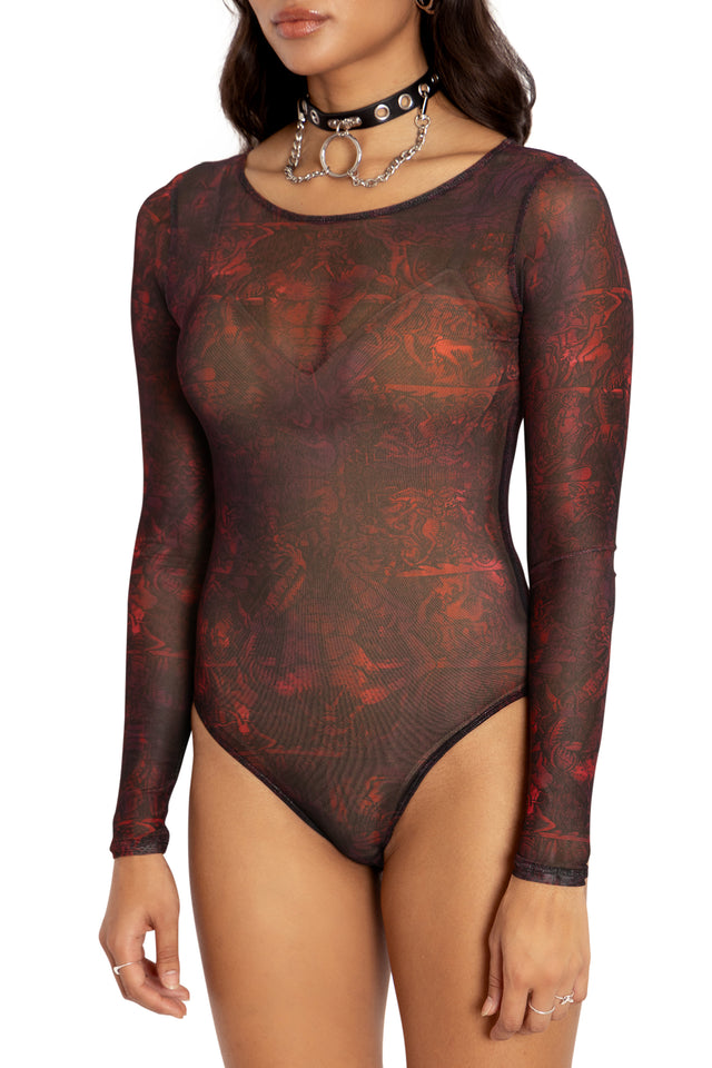 Nine Circles Sheer Long Sleeve Bodysuit