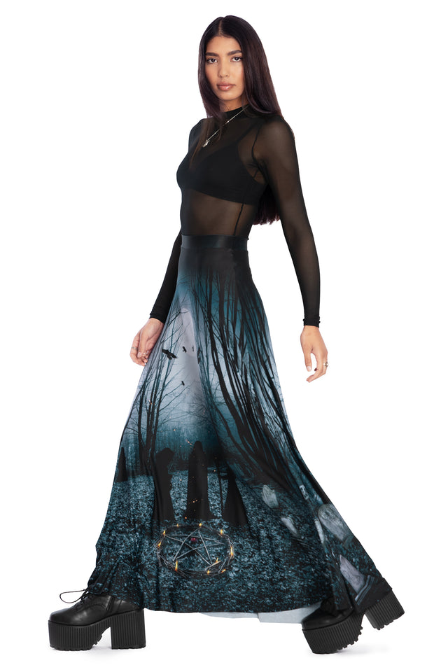 Nocturnal Rituals Maxi Skirt Side