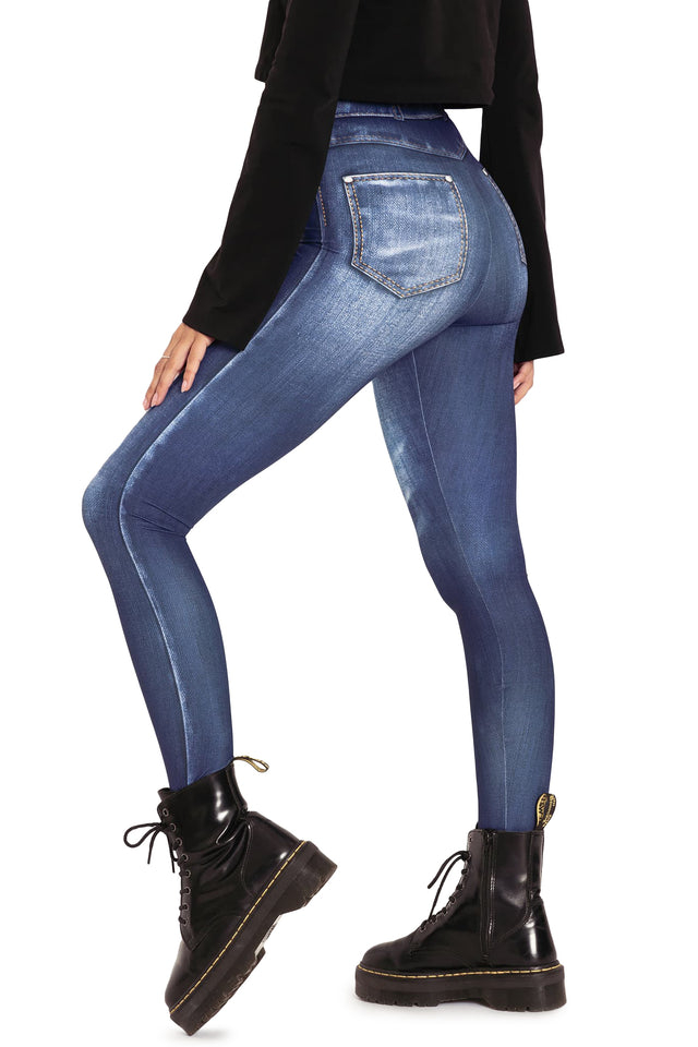 BlackMilk Clothing - Not Actually Denim High Waisted Matte Finish Leggings