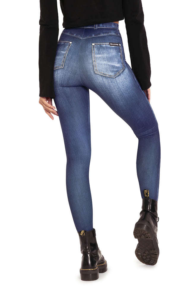 BlackMilk Clothing - Not Actually Denim High Waisted Matte Finish Leggings