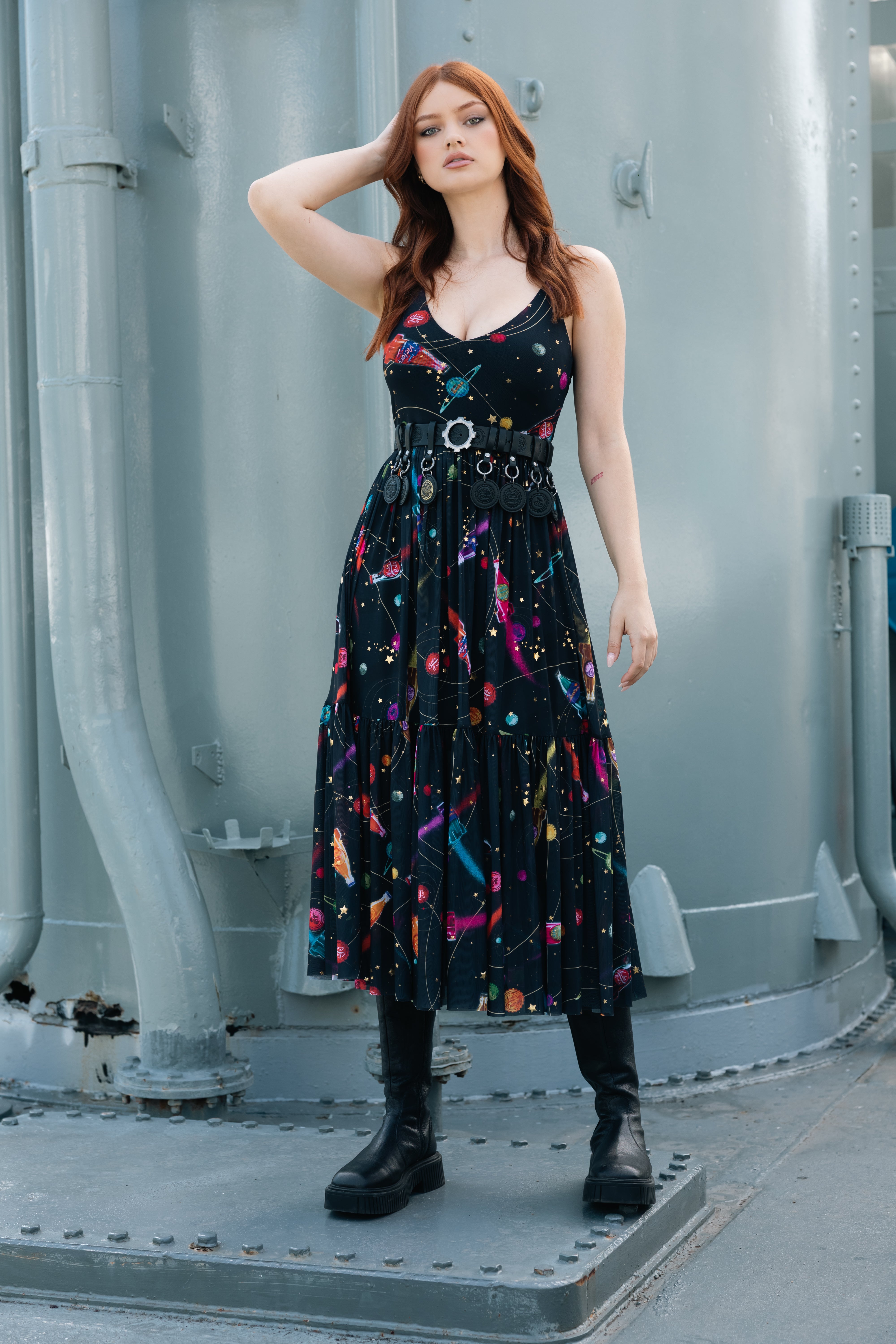 Nuka-Space Sheer Midaxi Dress