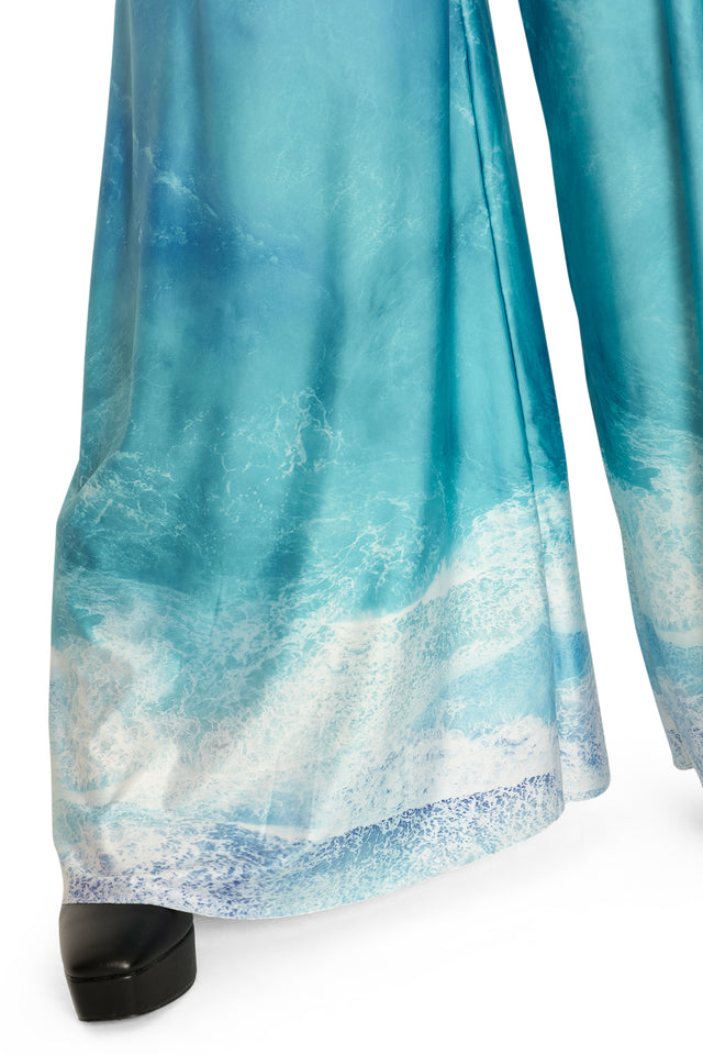 Ocean Waves Palazzo Pants Closeup