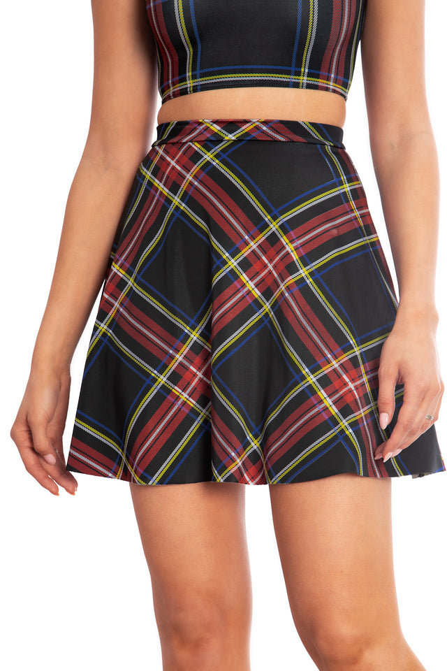 Tartan Old School Shiny Pocket A-Line Skirt