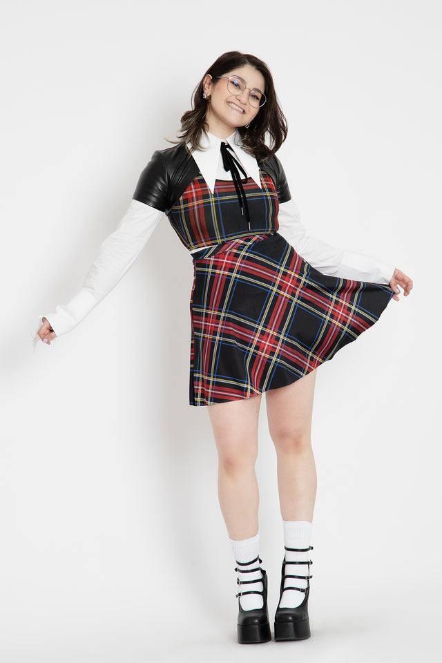 Tartan Old School Shiny Pocket A-Line Skirt