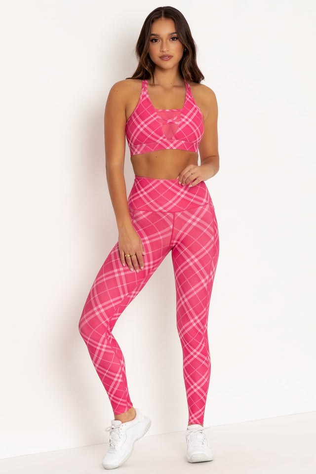 Plaid Pink On Pink High Waisted Ninja Pants