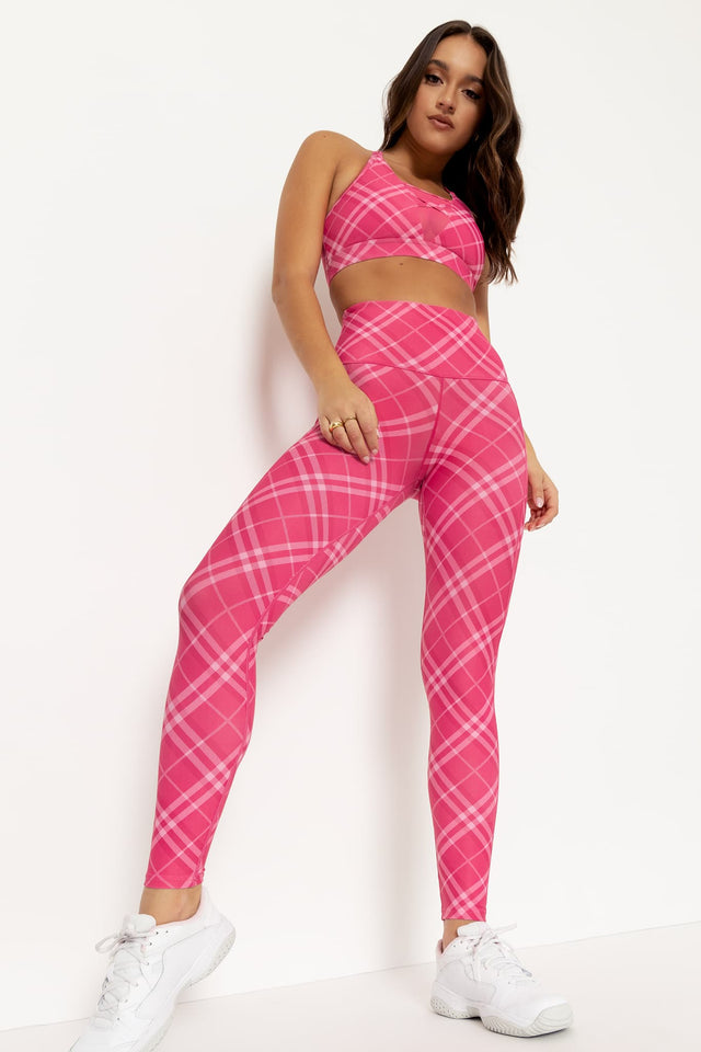 Plaid Pink On Pink High Waisted Ninja Pants