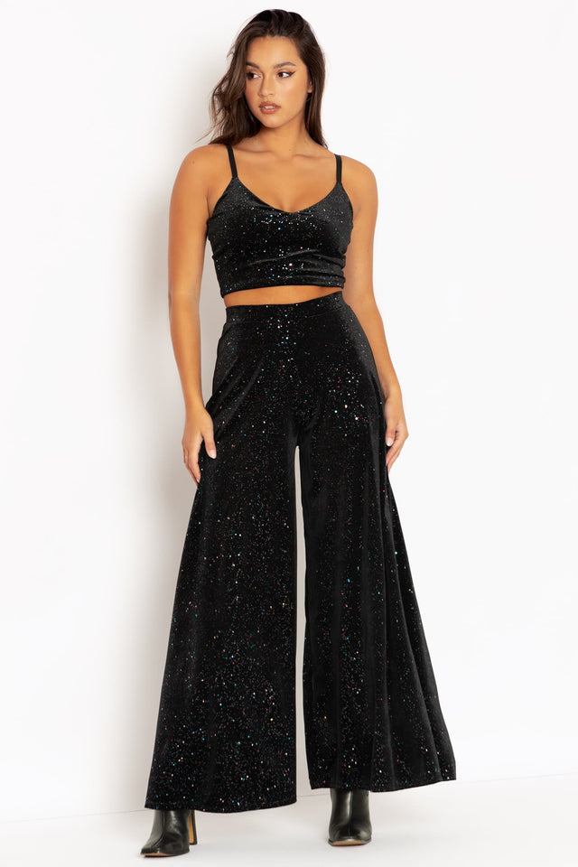 All That Glitters Velvet Palazzo Pants