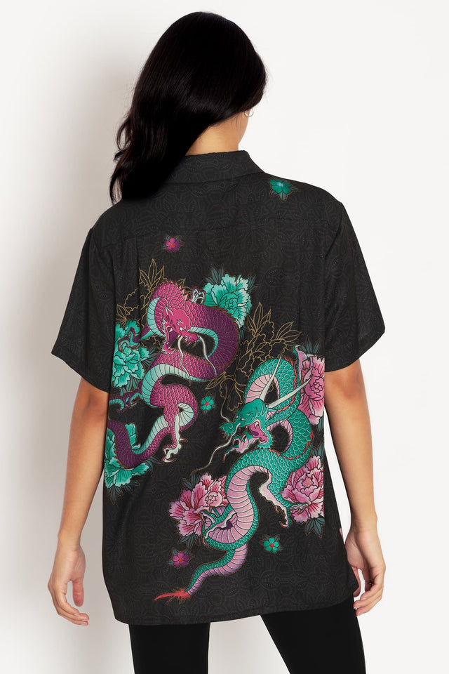 Dragon Bouquet Boyfriend Shirt