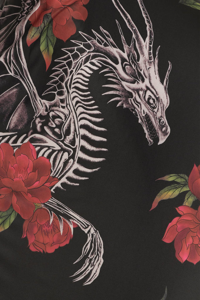 Skeletal Dragon Strung Side Maxi Skirt