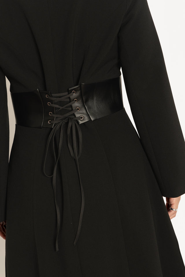 Black Cursed Bats Corset Trench Coat