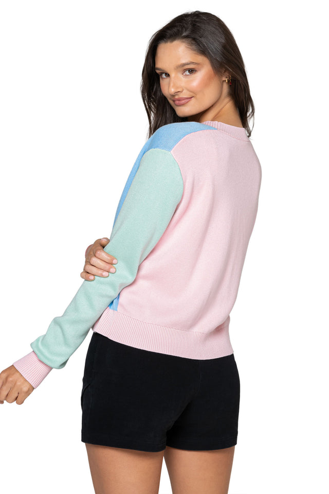 Pastel Rainbow Cropped Cardigan