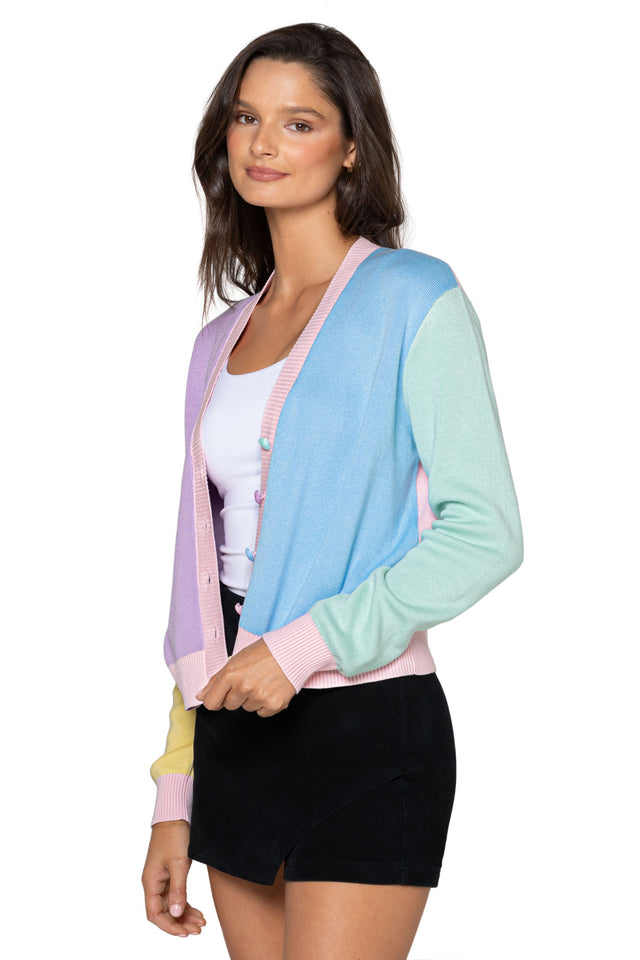 Pastel Rainbow Cropped Cardigan