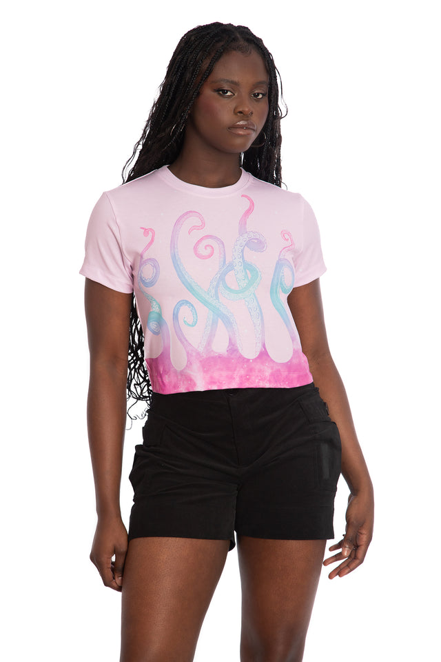 Space Tentacles Pastel Cropped Tee