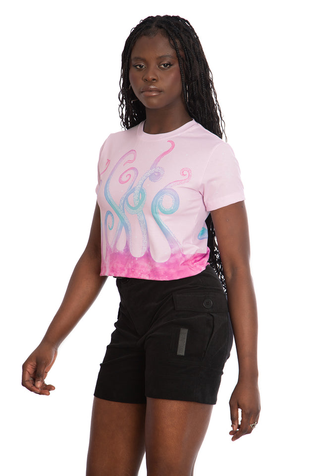 Space Tentacles Pastel Cropped Tee