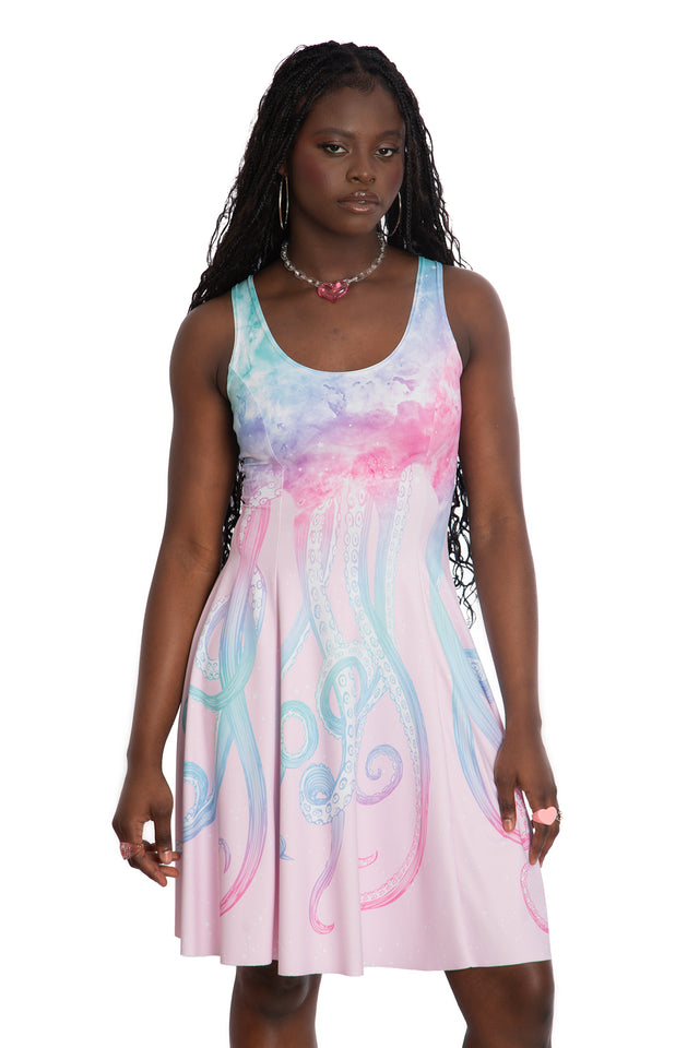 Space Tentacles Pastel Evil Longline Dress