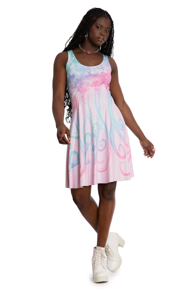 Space Tentacles Pastel Evil Longline Dress