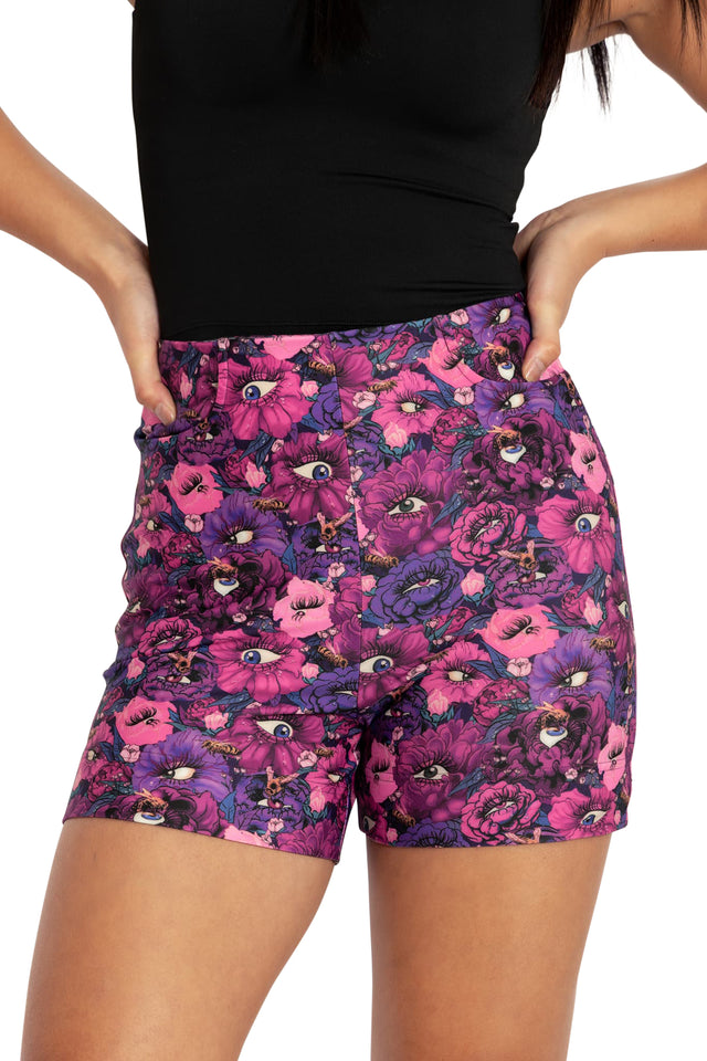 Peeking Peony Garden HW Pocket Shorts (SECONDS)