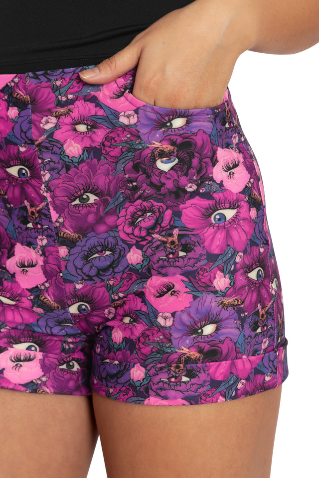 Peeking Peony Garden HW Pocket Shorts (SECONDS)