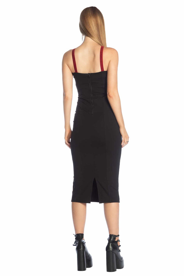 midaxi dress bodycon Square Neck Bodycon Midaxi Dress In Chocolate Brown Woven | EGO US