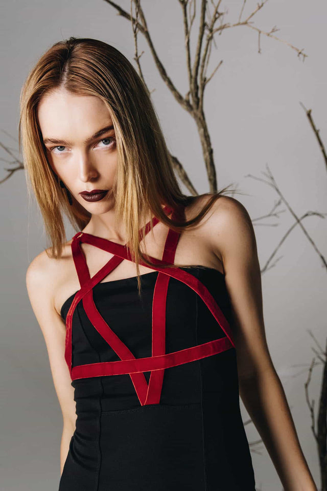 Pentagram Ponte Bodycon Midaxi Dress - Limited BlackMilk Clothing Pentagram Ponte Bodycon Midaxi Dress - Limited BlackMilk Clothing