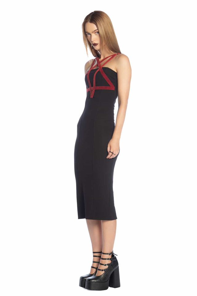 Pentagram Ponte Bodycon Midaxi Dress