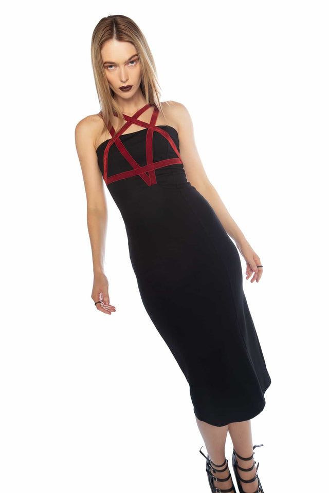 Pentagram Ponte Bodycon Midaxi Dress - Limited BlackMilk Clothing Pentagram Ponte Bodycon Midaxi Dress - Limited BlackMilk Clothing