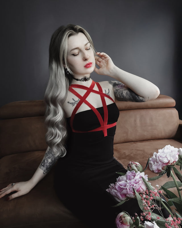 Pentagram Ponte Bodycon Midaxi Dress - Limited BlackMilk Clothing Pentagram Ponte Bodycon Midaxi Dress - Limited BlackMilk Clothing
