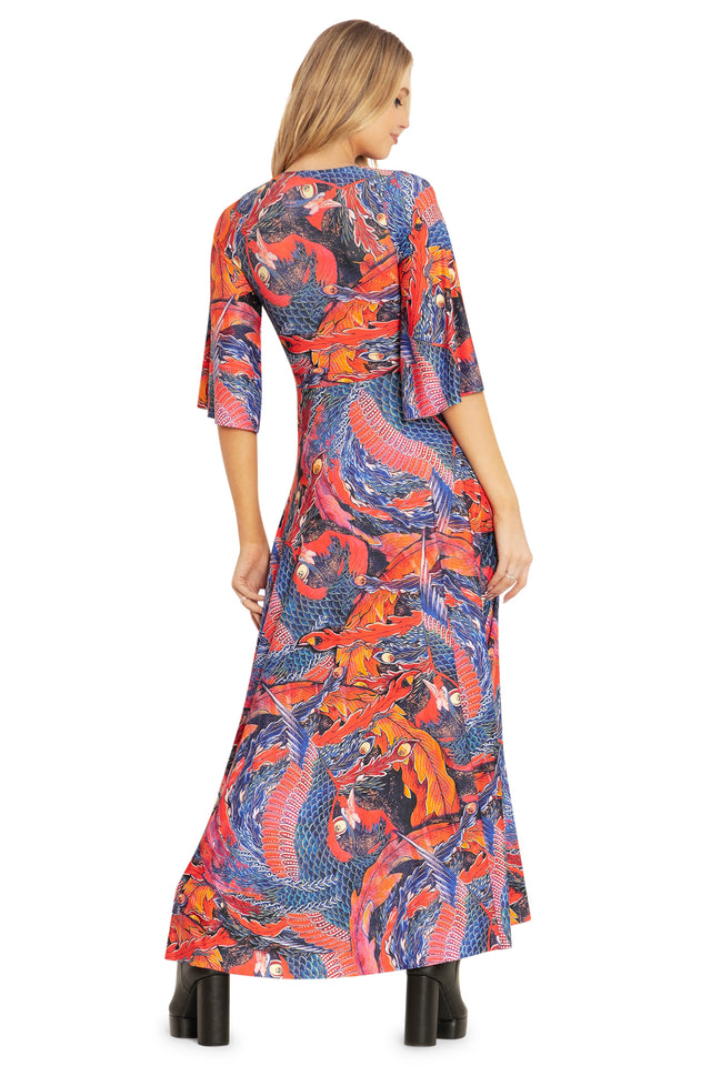 BlackMilk Clothing - Phoenix Arising Wide Sleeve Maxi Dress