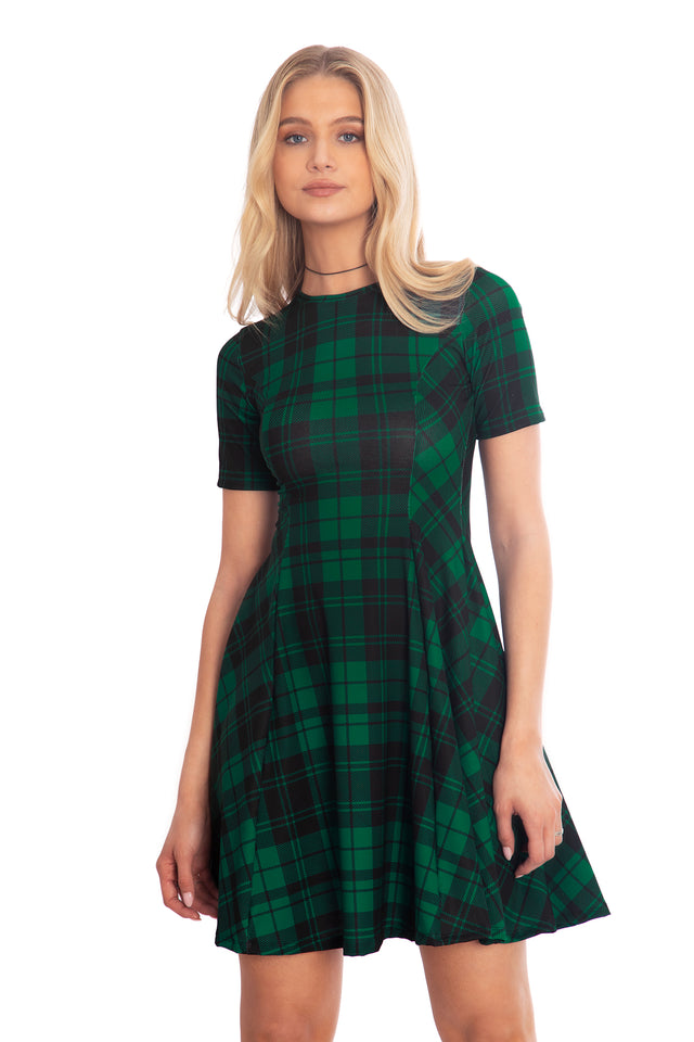 Tartan Pine Longline Evil Tee Dress