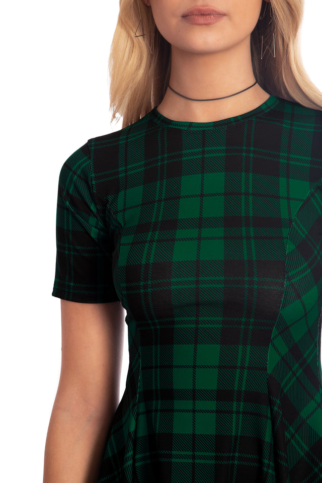 Tartan Pine Longline Evil Tee Dress