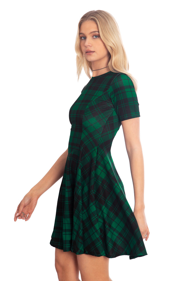 Tartan Pine Longline Evil Tee Dress