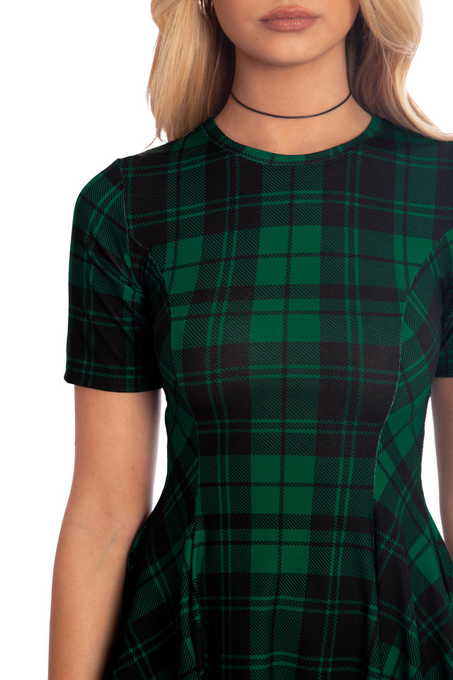 BlackMilk | Tartan Pine Evil Tee Dress | Green | S BlackMilk | Tartan Pine Evil Tee Dress | Green | S