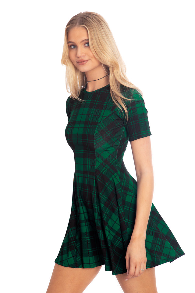 BlackMilk | Tartan Pine Evil Tee Dress | Green | S BlackMilk | Tartan Pine Evil Tee Dress | Green | S