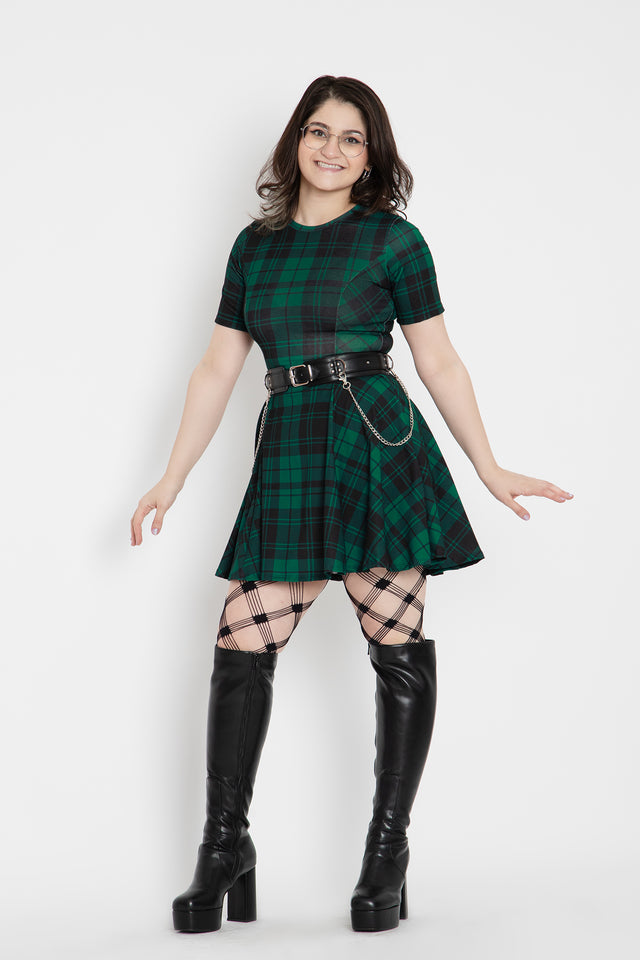 Tartan Pine Evil Tee Dress