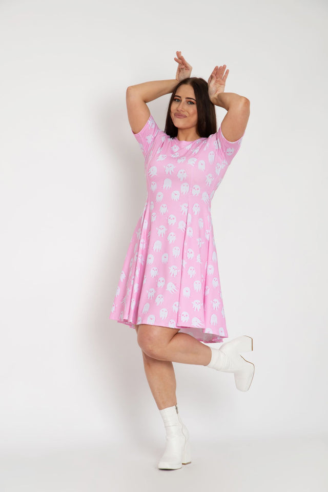 Good Spirits Pink Longline Evil Tee Dress