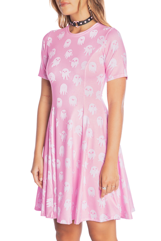 Good Spirits Pink Longline Evil Tee Dress