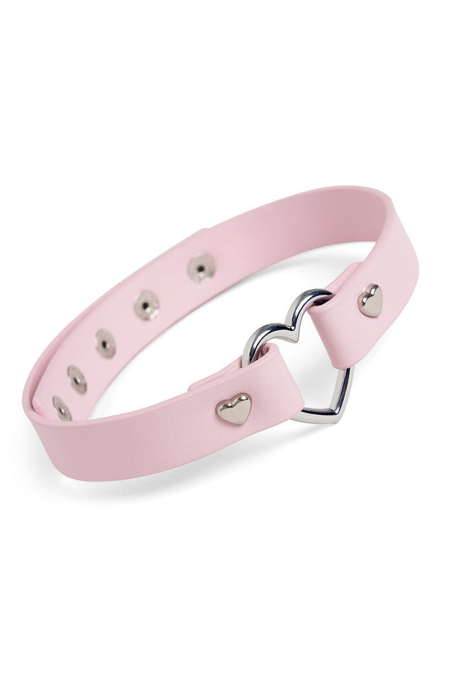 Pink Heart Choker