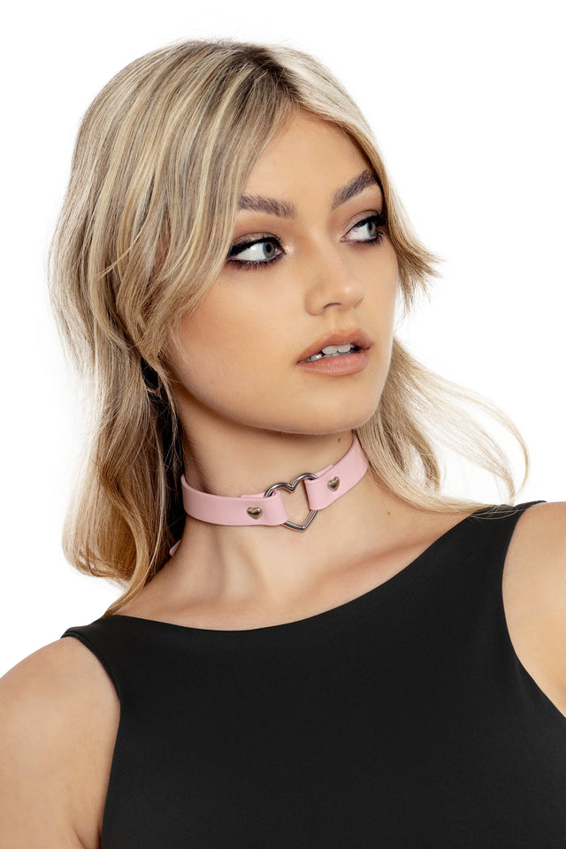 Pink Heart Choker