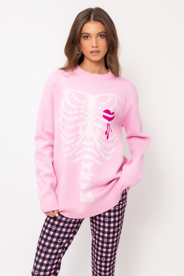 Pink Under My Skin Crew Knit Sweater
