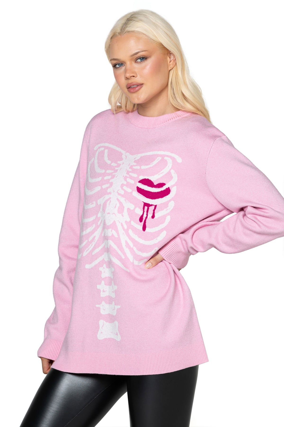 Pink Under My Skin Crew Knit Sweater - Limited – BlackMilk Clothing