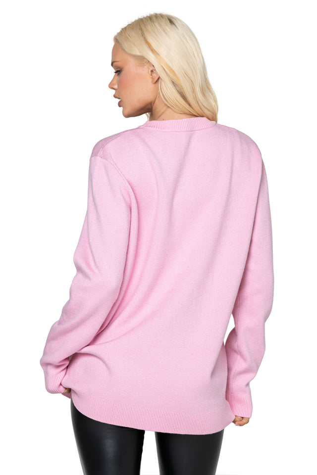 Pink Under My Skin Crew Knit Sweater