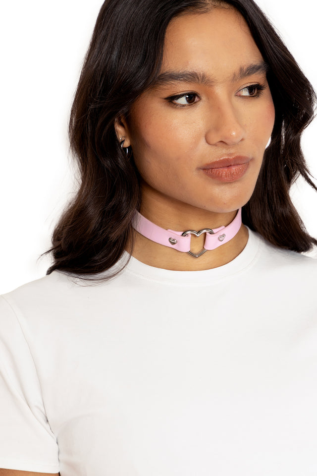 Pink Heart Choker