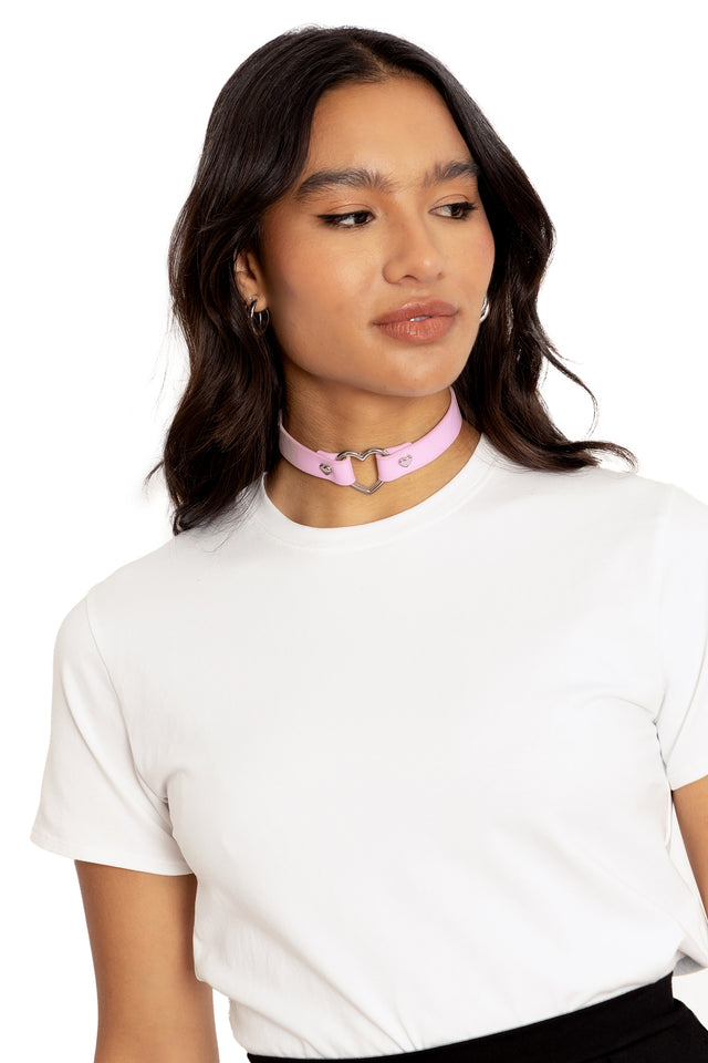 Pink Heart Choker