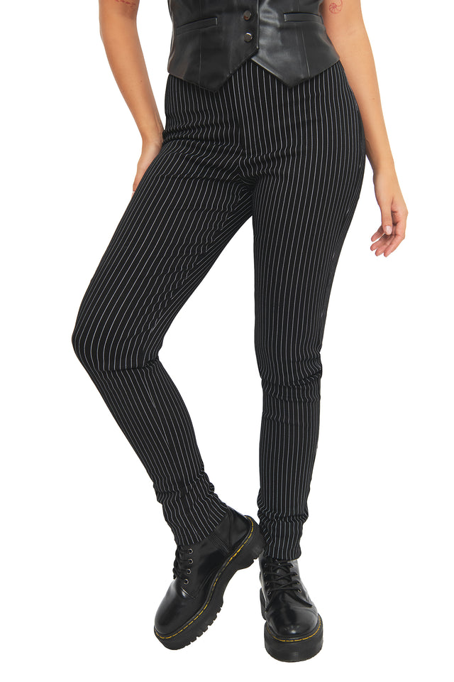 Pinstripe Mono Cigarette Pants - Sample