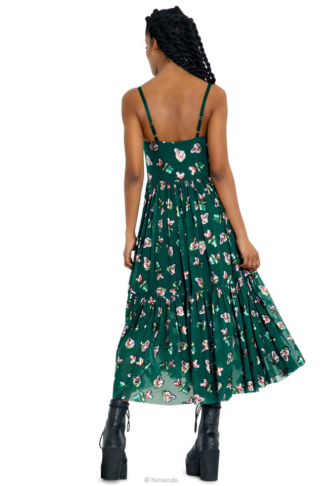 Piranha Plants Sheer Midaxi Dress Back